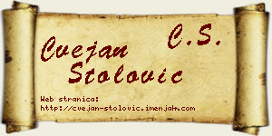 Cvejan Stolović vizit kartica